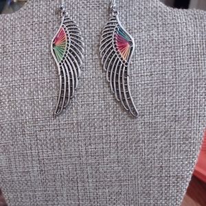 Multicolor Angel Wings Dangle Earrings